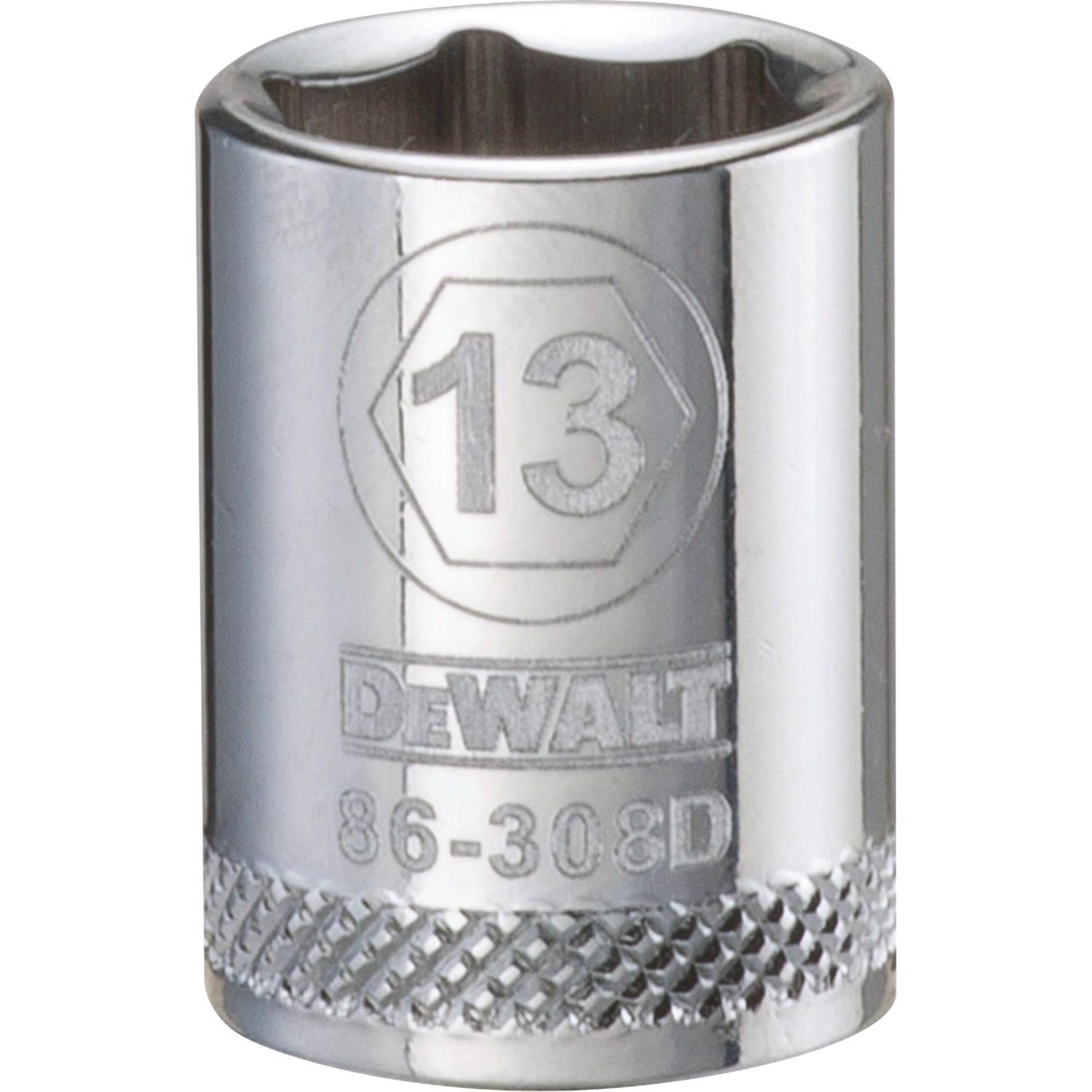 DeWalt 13 mm X 3/8 in. drive Metric 6 Point Socket 1 pc