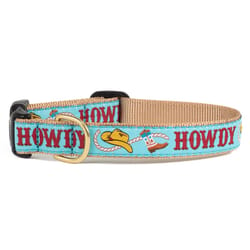 Up Country Blue Howdy Nylon Dog Collar Medium