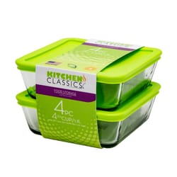 Kitchen Classics 4.75 cups Clear Food Storage Container Set 2 pk