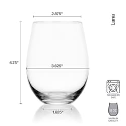 Lifetime Brands Mikasa 18 oz Clear Glass Lana Stemless Wine Glass