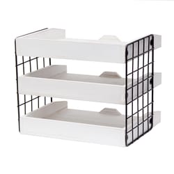 Elegant Designs 10.5 in. H X 10.5 in. W X 12.5 in. D Mail Letter Tray Desktop Organizer White