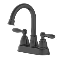 OakBrook Jennifer Matte Black Traditional Centerset Bathroom Sink Faucet 4 in.