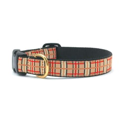 Up Country Tan Up Country Plaid Nylon Dog Collar Small