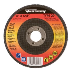 Forney 4 in. D X 5/8 in. Zirconia Aluminum Oxide Flap Disc 60 Grit 1 pc