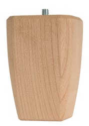 Waddell 4 in. H Square Tapered Wood Bun Foot