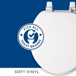 Mayfair by Bemis Round White Vinyl Toilet Seat