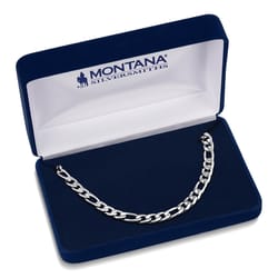 Montana Silversmiths Men's Figaro Chain Silver Necklace Stainless Steel Water Resistant