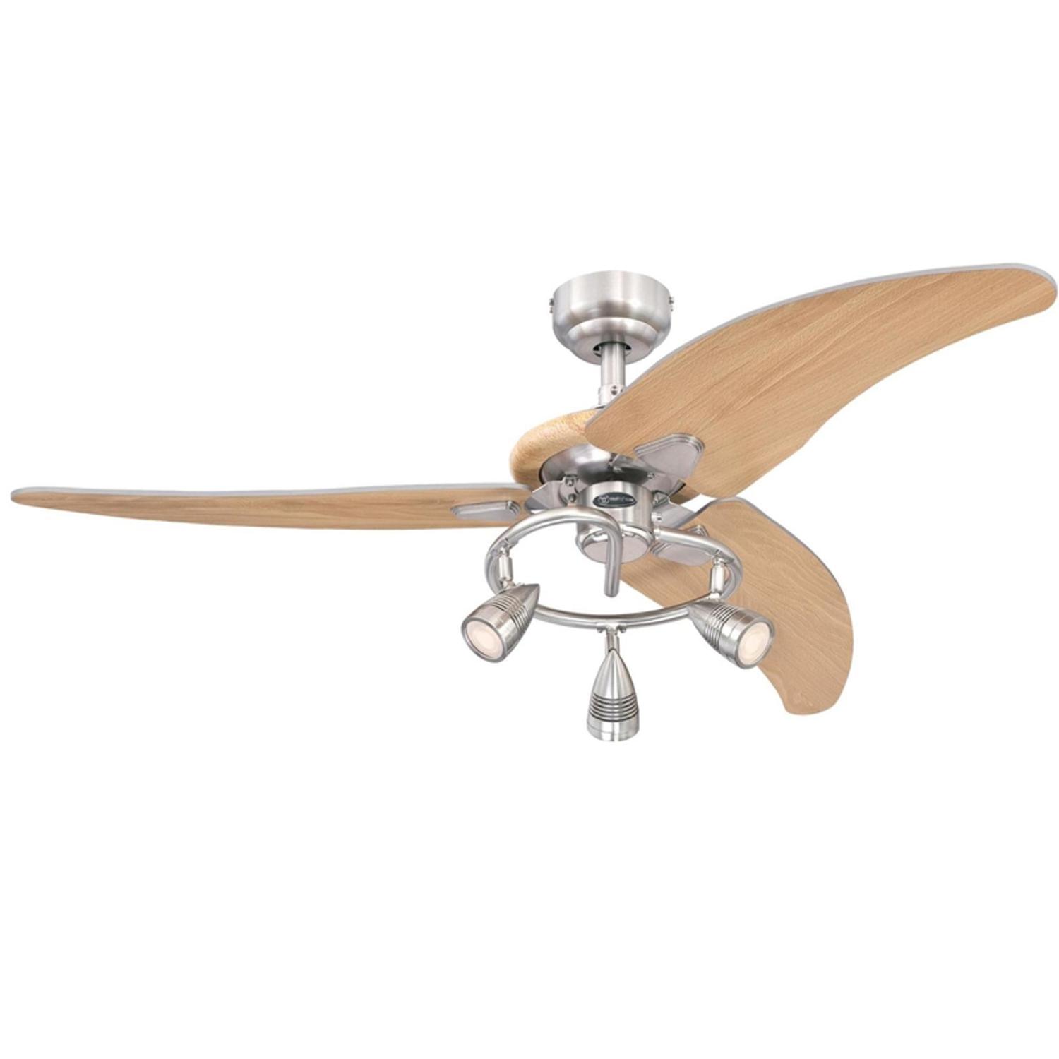 Westinghouse Elite 48 in. Brushed Nickel Brown LED Indoor Ceiling Fan Sansujyuku sansujyuku.com