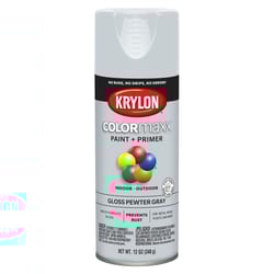 Krylon ColorMaxx Gloss Pewter Gray Paint + Primer Spray Paint 12 oz