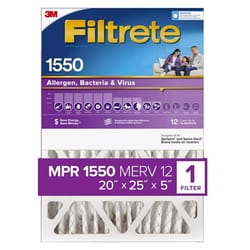 Filtrete Ultra 20 in. W X 25 in. H X 5 in. D Polyester 1550 MPR Pleated Allergen Air Filter 1 pk