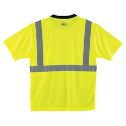 Ergodyne GloWear Reflective Black Front Safety Tee Shirt Lime M