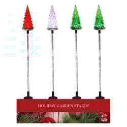Alpine Solar Multi Christmas Tree 33 in. Garden Stake