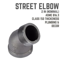 STZ Industries 2 in. MIP each X 2 in. D FIP Black Malleable Iron 45 degree Street Elbow