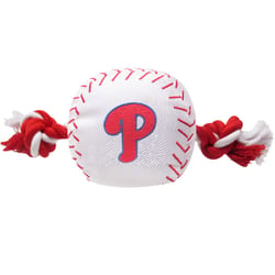Pets First MLB Red/White Nylon Philadelphia Phillies Baseball Tug Dog Toy 1 pk