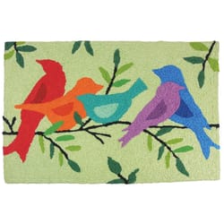 Jellybean 20 in. W X 30 in. L Multi-Color Morning Song Birds Polyester Accent Rug