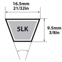 Mitsuboshi Super KB 5LK860 V-Belt 0.63 in. W X 86 in. L For Riding Mowers