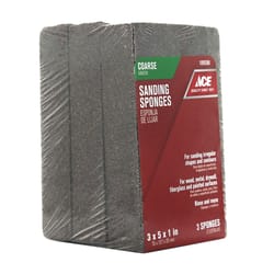Ace  5 in. L x 3 in. W x 1 in.  60 Grit Coarse  Extra Large  Sanding Sponge 