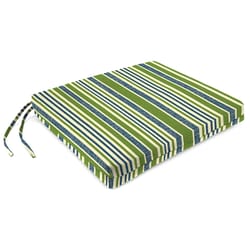 Jordan Manufacturing Blue/Green Stripe Polyester Seat Pad 17 in. W X 19 in. L