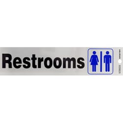 HILLMAN English Silver Restroom Decal 2 in. H X 8 in. W