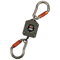 Ergodyne Squids Nylon Retractable Carabiner Lanyard with Dual Locking 48 in. L Gray