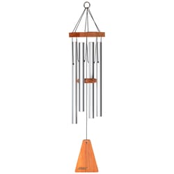 Wind River Arias Silver Aluminum/Wood 27 in. Wind Chime