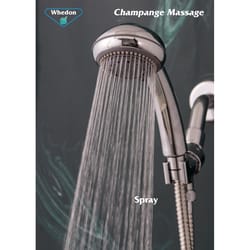 Whedon Champagne Massage Polished Chrome Plastic 5 settings Handheld Showerhead 2 gpm