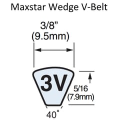 Mitsuboshi Maxstar Wedge Wedge V-Belt 0.38 in. W X 35.5 in. L For All Motors