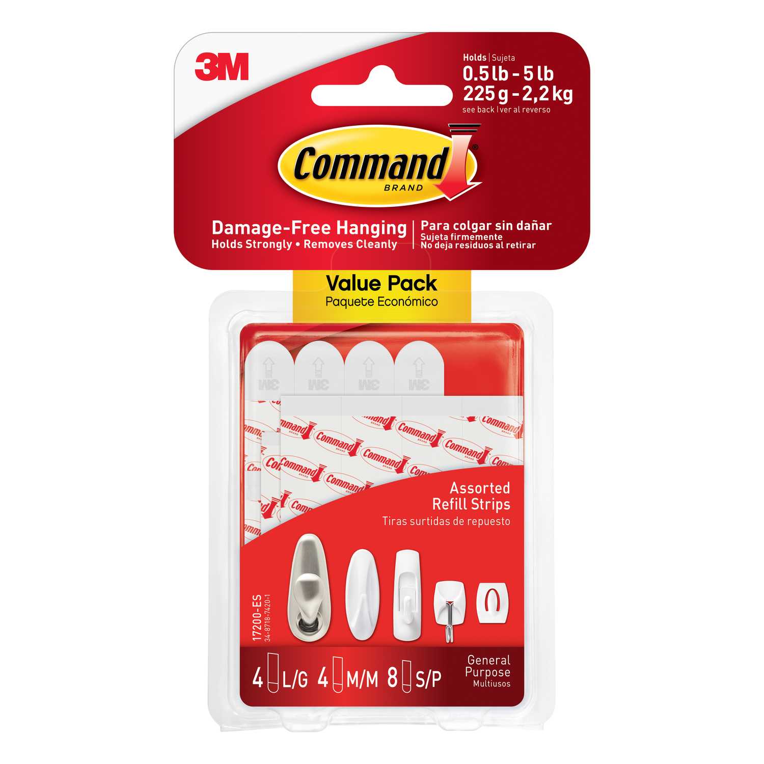 3M Command Assorted Foam Mounting Strips 33/8 in. L 12 pk Ace Hardware