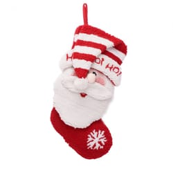 Glitzhome Multicolored Santa Stocking 18.9 in.