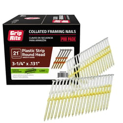 Grip-Rite 3-1/4 in. L X 10 Ga. Plastic Strip Hot-Dip Galvanized Framing Nails 21 deg 4000 pk