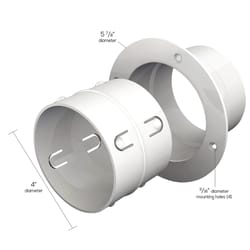 Ace EZ Dock 6 in. L X 4 in. D Silver/White Plastic Dryer Clean Out Connector