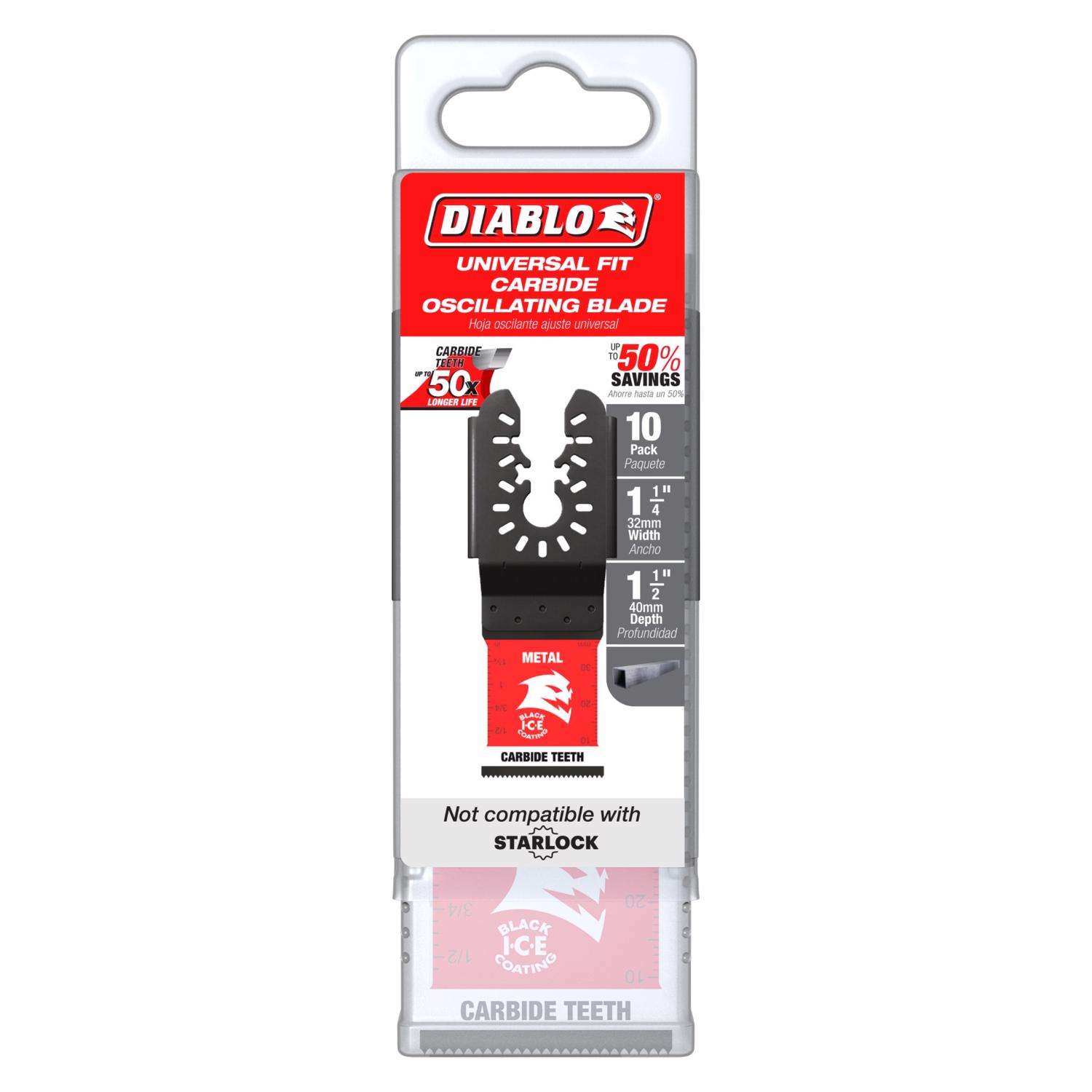 Diablo 11/4 in. W Carbide Oscillating Blade Metal 10 pk Ace Hardware