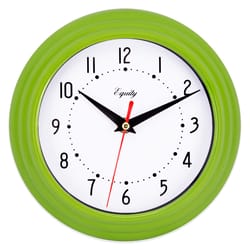 Equity 8 in. L X 8 in. W Indoor Analog Wall Clock Plastic Green