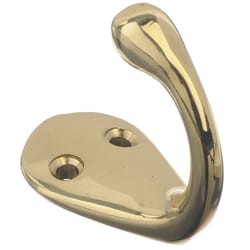 Ace 1-3/4 in. L Bright Brass Gold Brass Small Single Garment Hook 1 pk