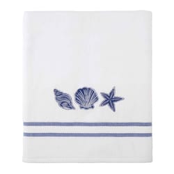 Avanti Linens Blue/White Cotton Fanshell and Starfish Bath Towel 1 pc