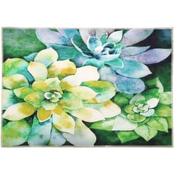 Jellybean 22 in. W X 32 in. L Multi-Color Jade Succulents Olivia's Polyester Accent Rug