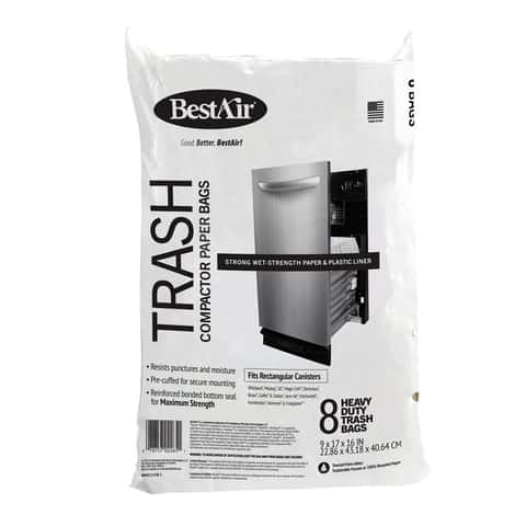 15 Plastic Trash Compactor Bags - 60 Pack