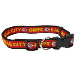 Pets First Team Colors Kansas City Chiefs Nylon Dog Collar Medium