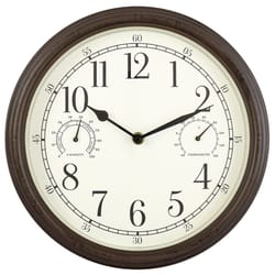 Westclox 12 in. L X 12 in. W Indoor and Outdoor Classic Analog Clock/Thermometer/Hygrometer