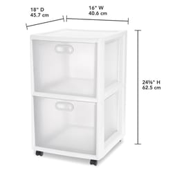 Sterilite 8.5 cu ft White Drawer 24.625 in. H X 16 in. W X 18 in. D Stackable