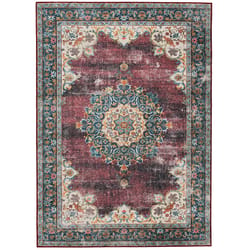 Linon Home Decor Gillies 5 ft. W X 7 ft. L Burgundy Polyester Area Rug