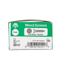 Hillman No. 12 X 1 in. L Phillips Zinc-Plated Wood Screws 100 pk