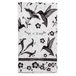 Karma Boho Black and White Cotton Hummingbird Tea Towel 1 pk