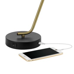 Globe Electric 17 in. Matte Black Desk Lamp w/Charging Station