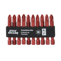 Stay Sharp Phillips #2 X 2 in. L Colored Coded Screwdriver Bit 10 pk