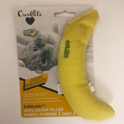 OurPets Yellow Canvas Banana Catnip Toy