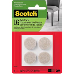 3M Scotch Felt Self Adhesive Protective Pad Beige Round 1 in. W X 1 in. L 16 pk