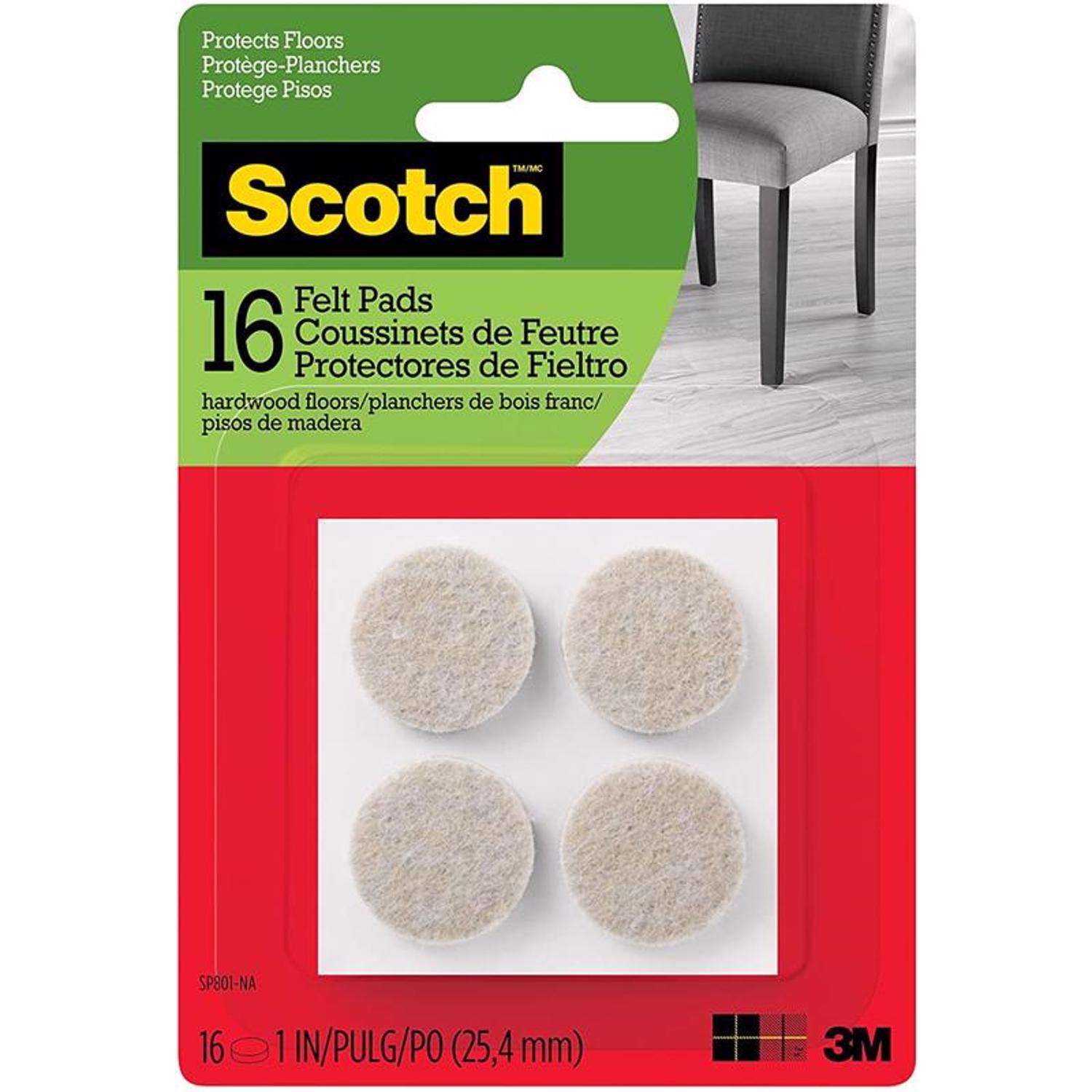 3M Scotch Felt Self Adhesive Protective Pad Beige Round 1 in. W X 1 in