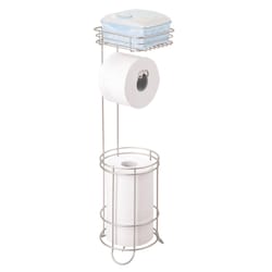 iDesign Satin Silver Toilet Paper Roll Reserve