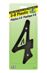 Hy-Ko 4 in. Black Plastic Nail-On Number 4 1 pc